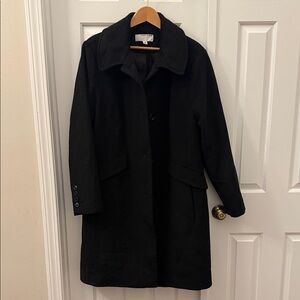 Anne Klein Cashmere Blend Black Trench Coat